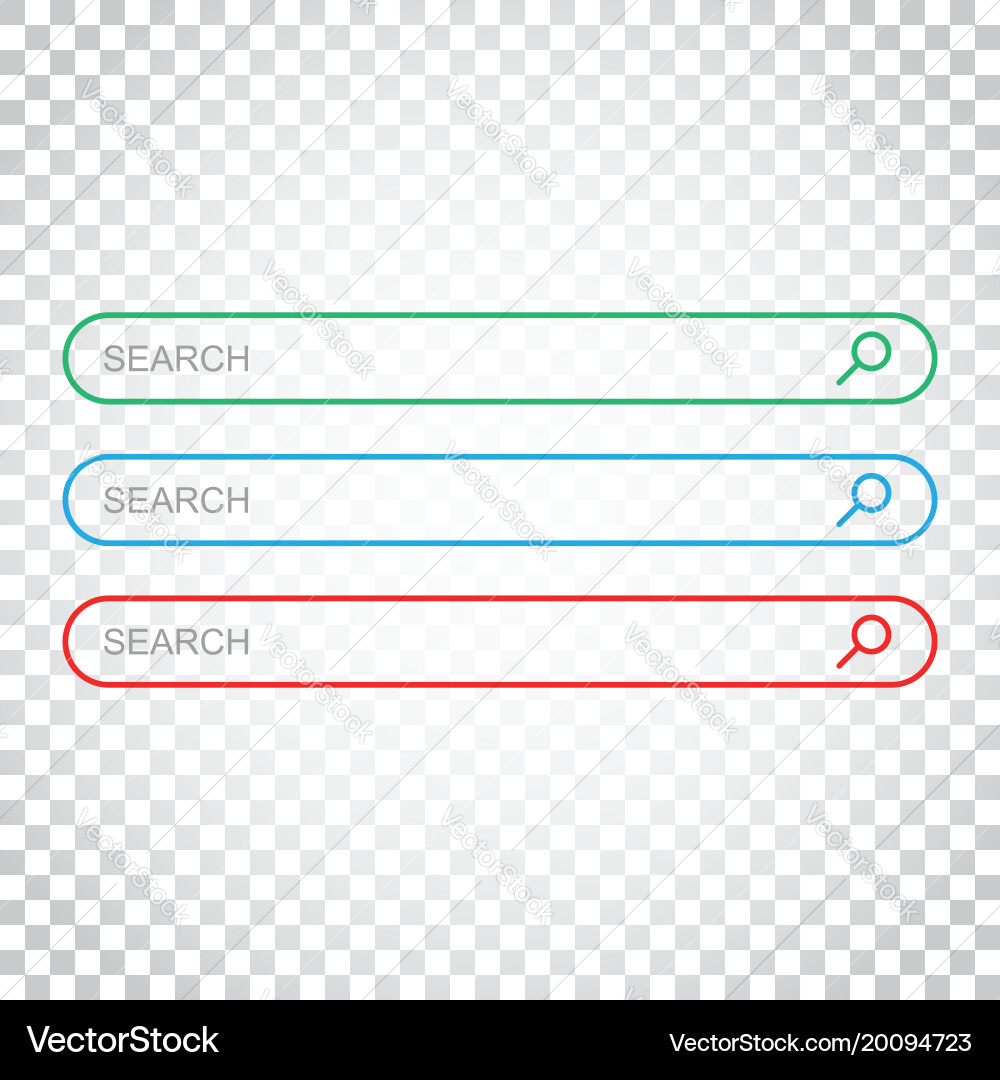 Search bar field set interface elements vector image