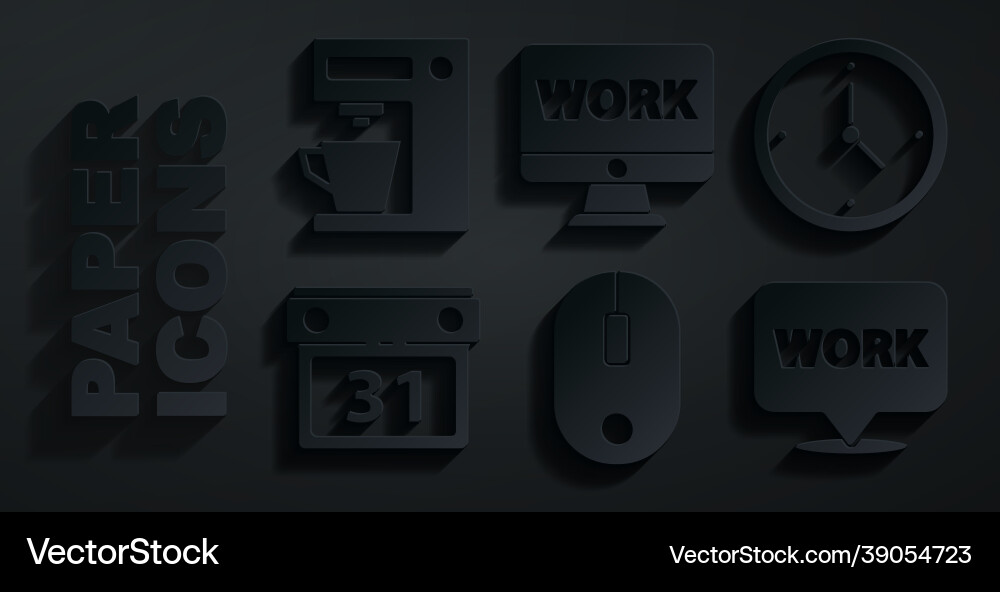 Set computer mouse clock calendar location Set computer mouse clock calendar location vector image