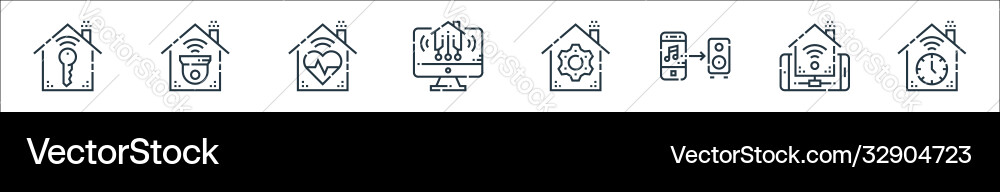 Smarthome line icons linear set quality Smarthome line icons linear set quality vector image