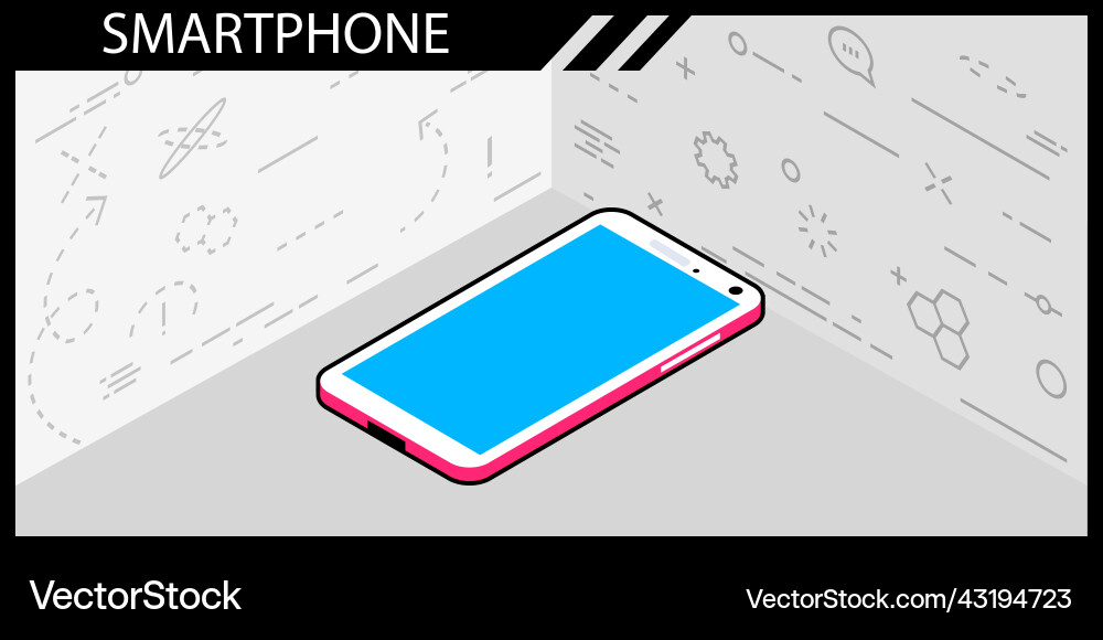 Smartphone isometric design icon web 3d colorful Smartphone isometric design icon web 3d colorful vector image