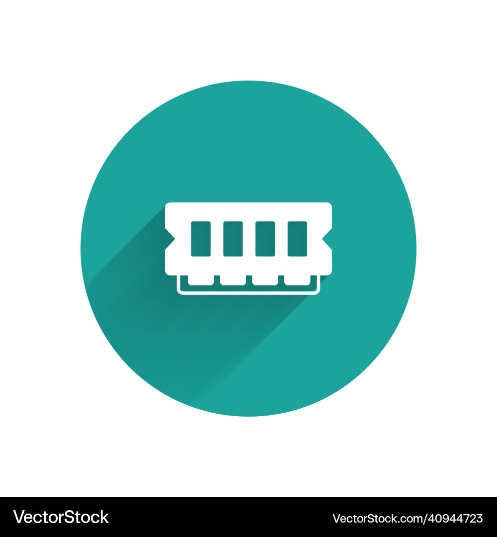 White ram random access memory icon isolated White ram random access memory icon isolated vector image