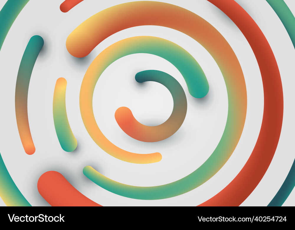 3d bright color rounded lines circles pattern 3d bright color rounded lines circles pattern Vector Image