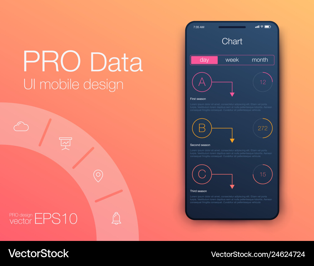 Analytics Mobile App UI vector image