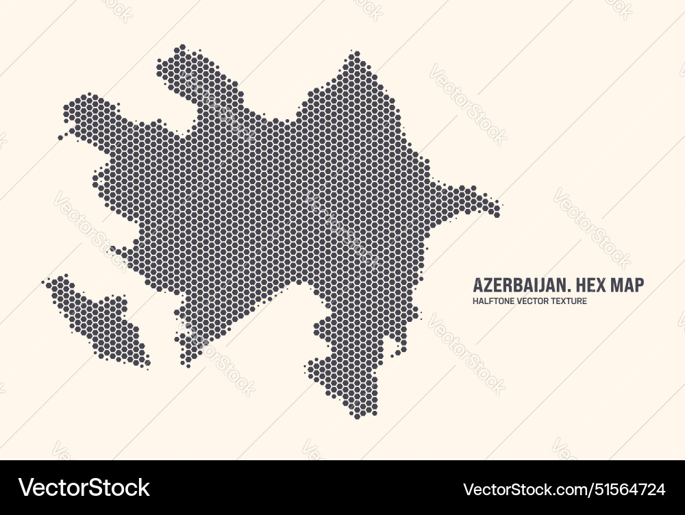 Azerbaijan Hexagonal Map Pattern vector image