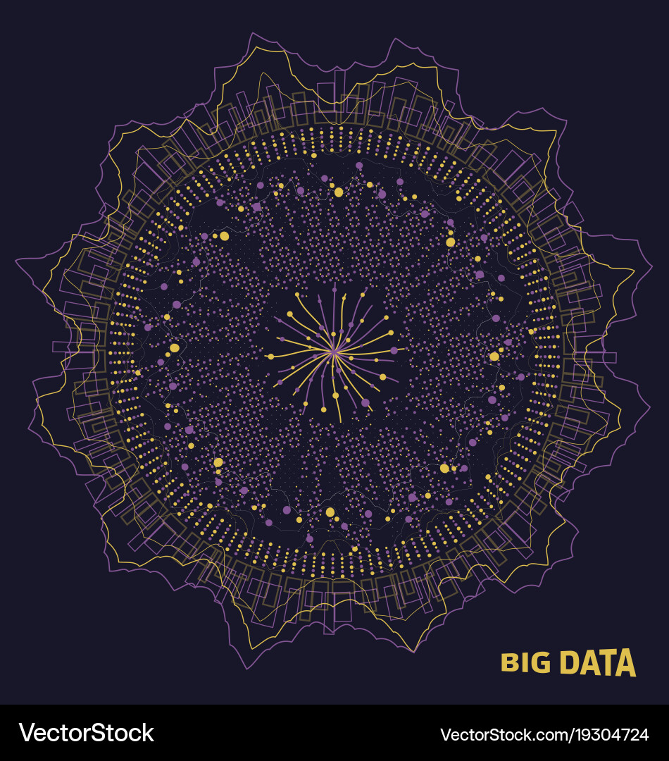 Big data visualization fractal elements vector image