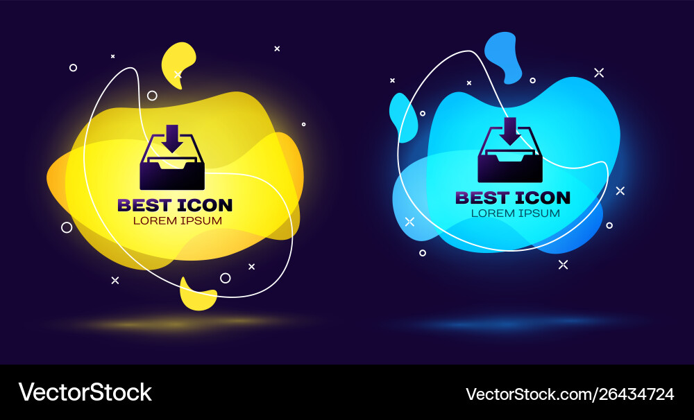Black download inbox icon isolated add to archive Black download inbox icon isolated add to archive vector image