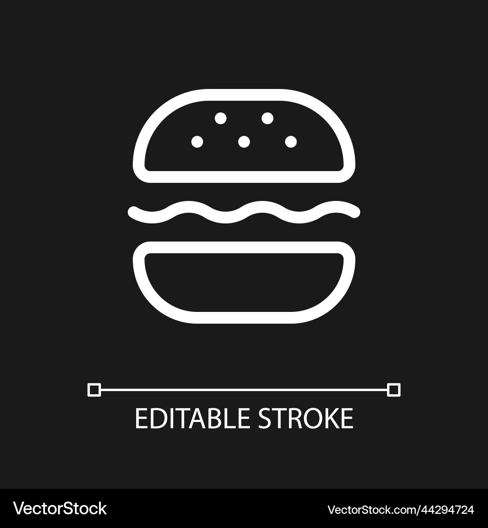 Burger pixel perfect white linear ui icon Burger pixel perfect white linear ui icon vector image