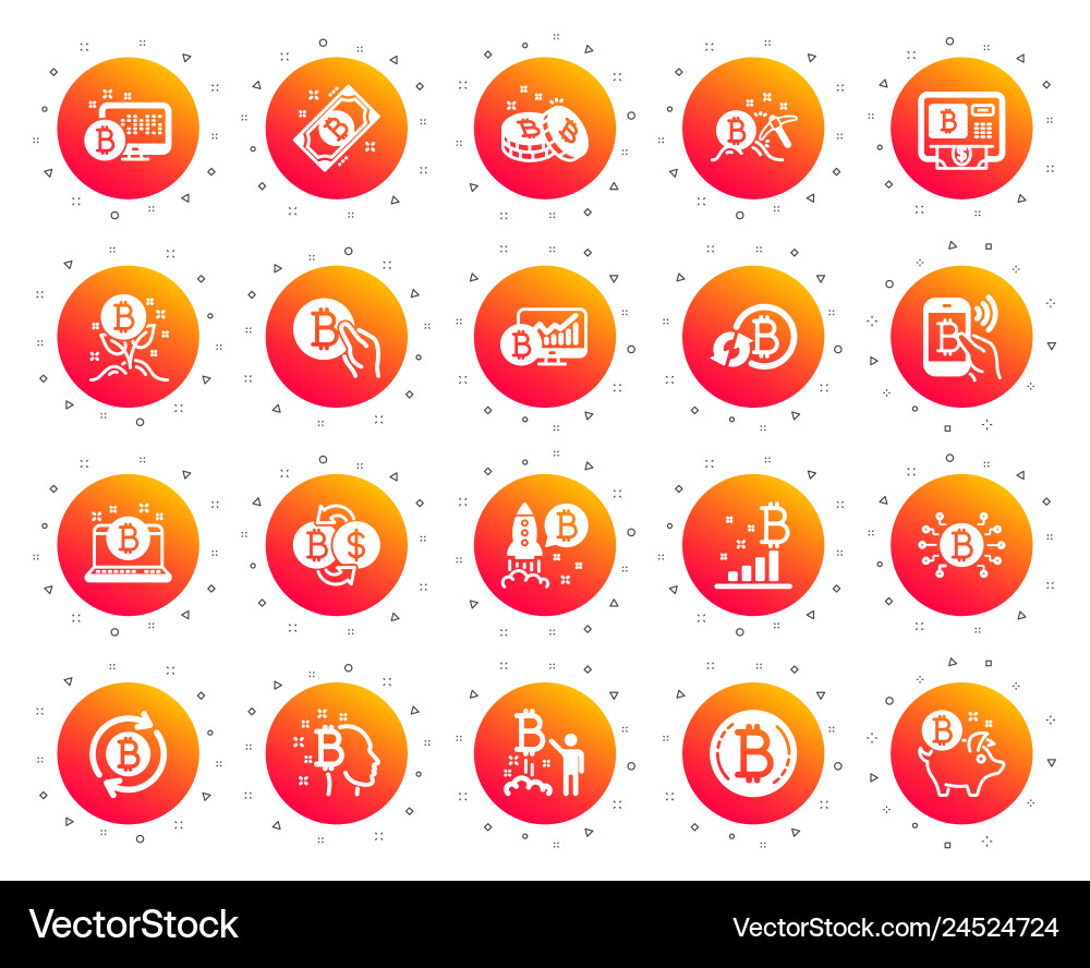 Cryptocurrency icons set of blockchain crypto Vector Image