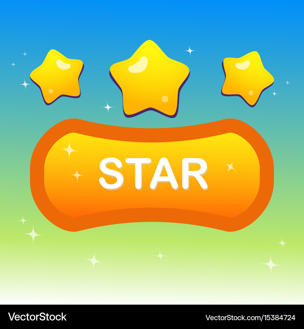 Cute stars on shape text box and blink Vector Image