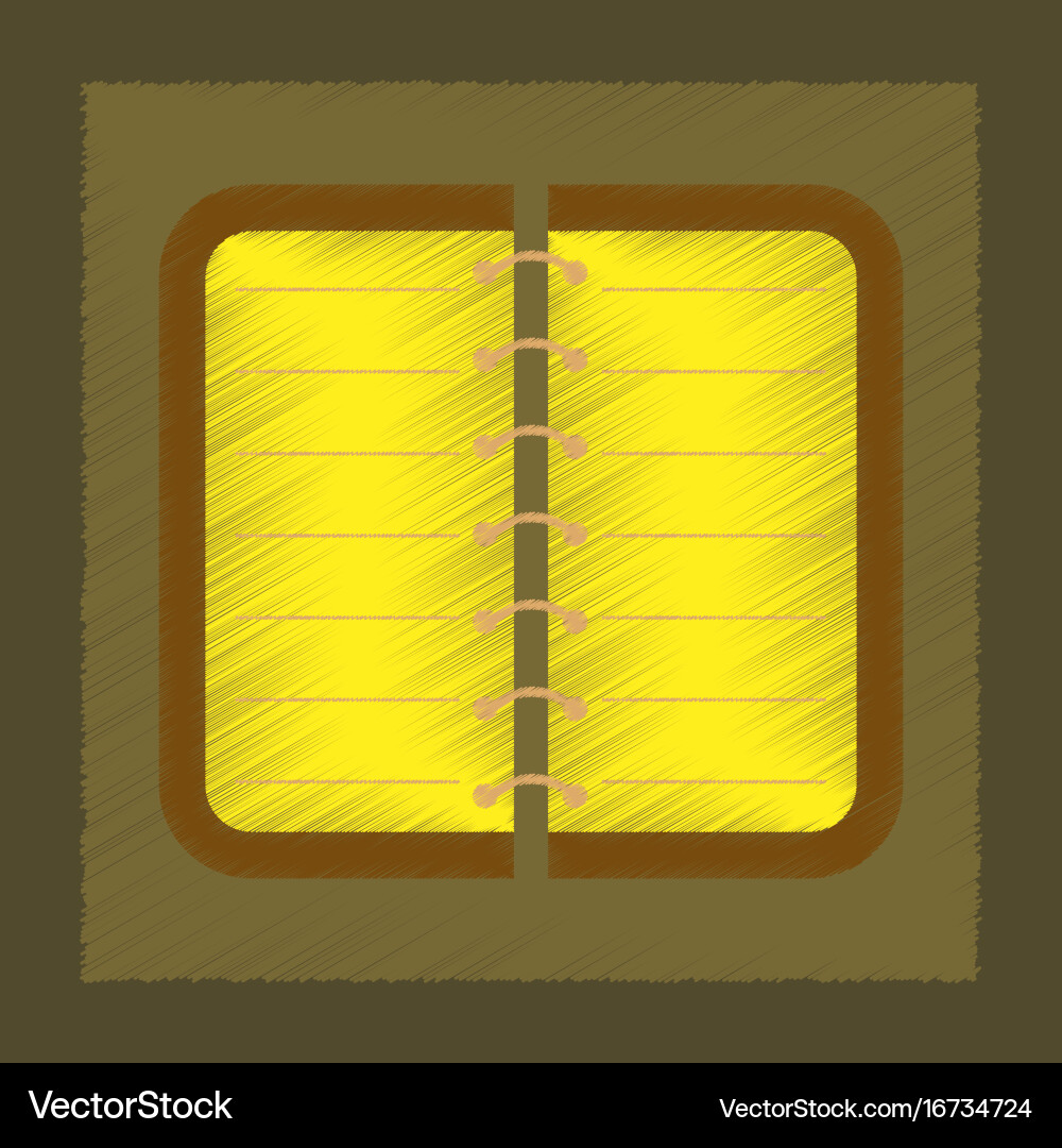 Flat shading style icon spiral notepad notebook vector image