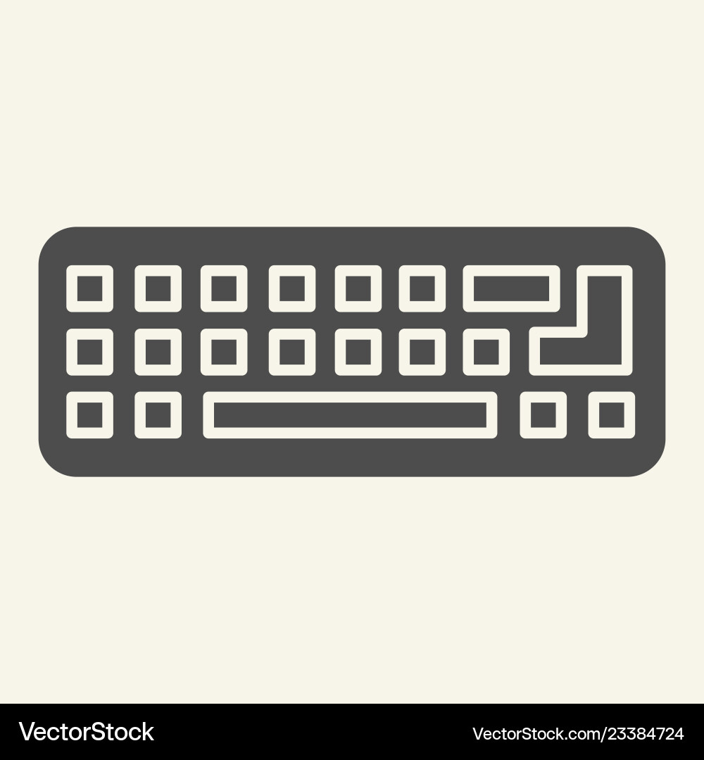 Keyboard solid icon computer keypad Keyboard solid icon computer keypad vector image