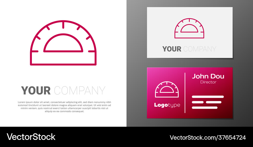 Logotype line protractor grid for measuring Logotype line protractor grid for measuring Vector Image