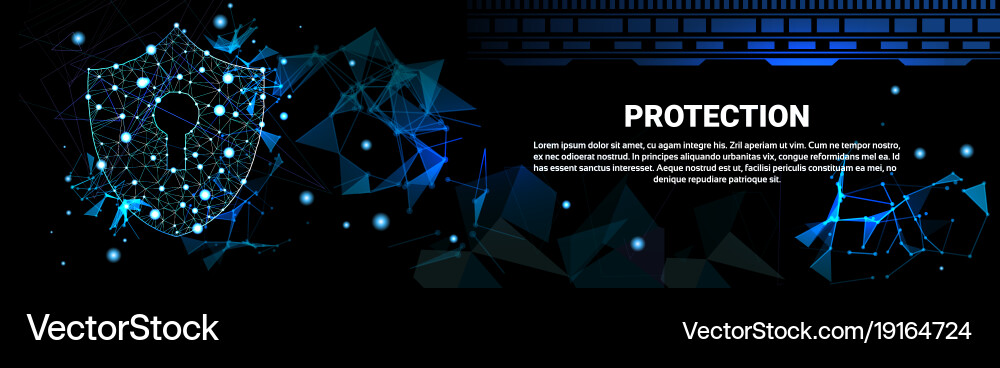 Polygonal Shield - Data Security Vector Image