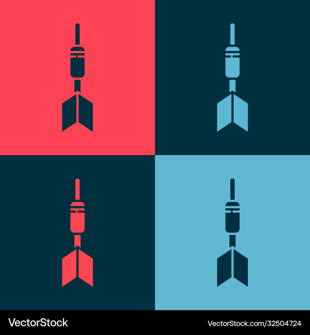 Pop art dart arrow icon isolated on color Pop art dart arrow icon isolated on color vector image