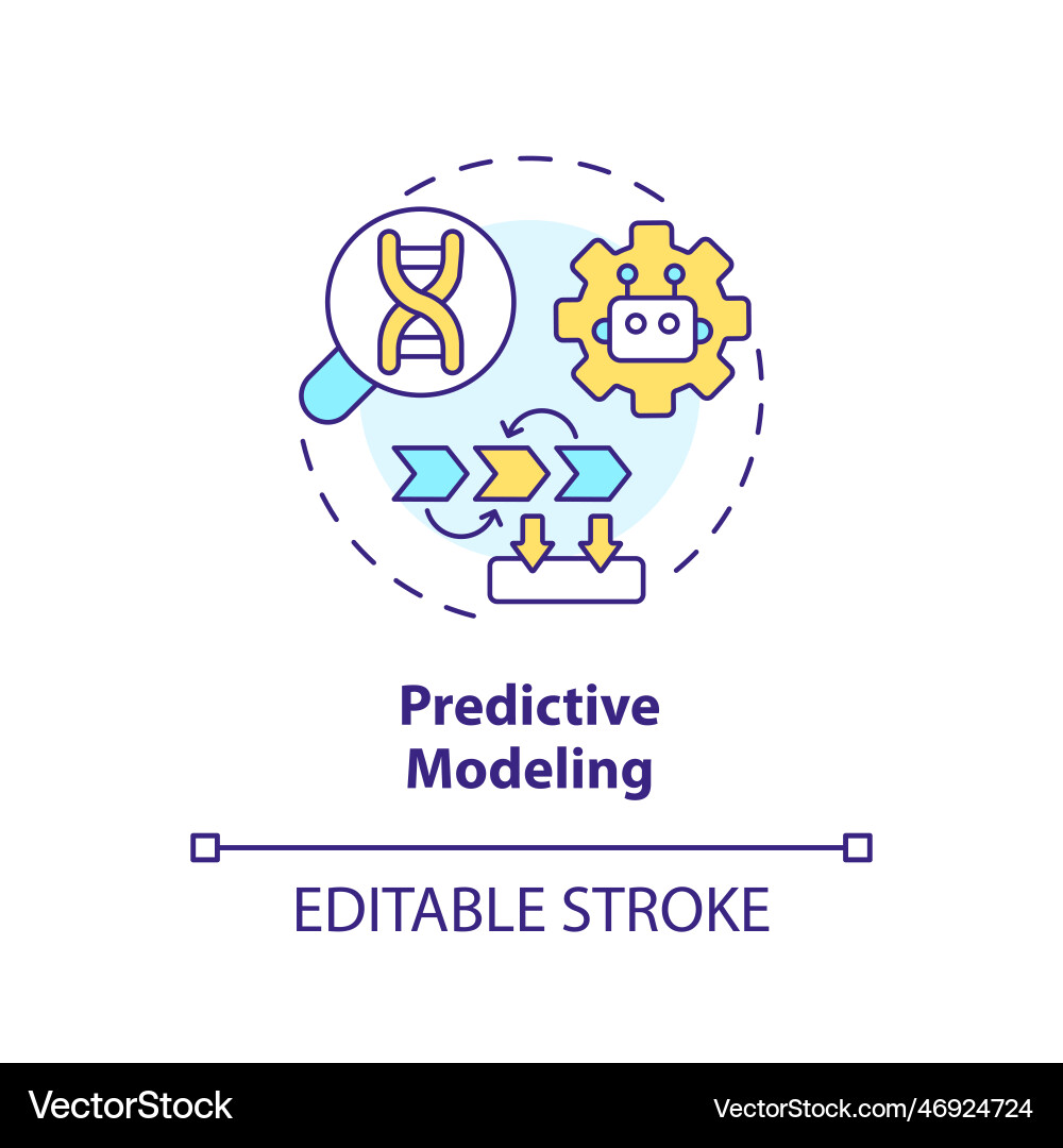 Predictive modeling concept icon Predictive modeling concept icon vector image