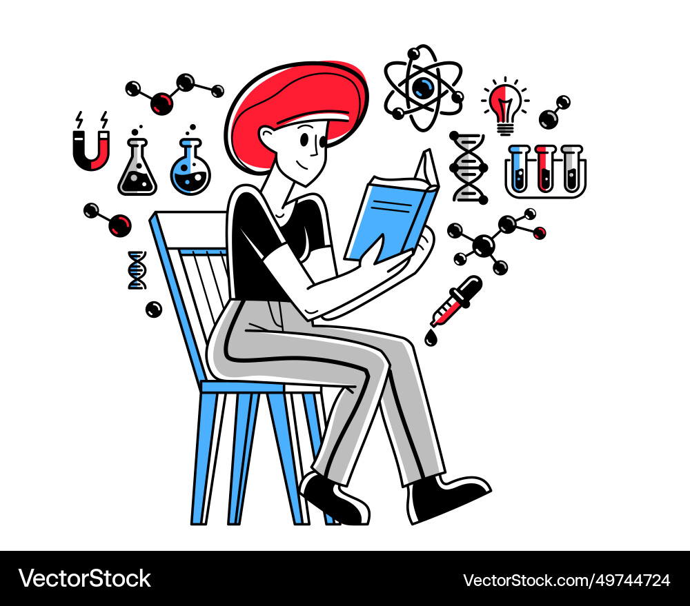 Scientist discovering science theory and making Scientist discovering science theory and making Vector Image