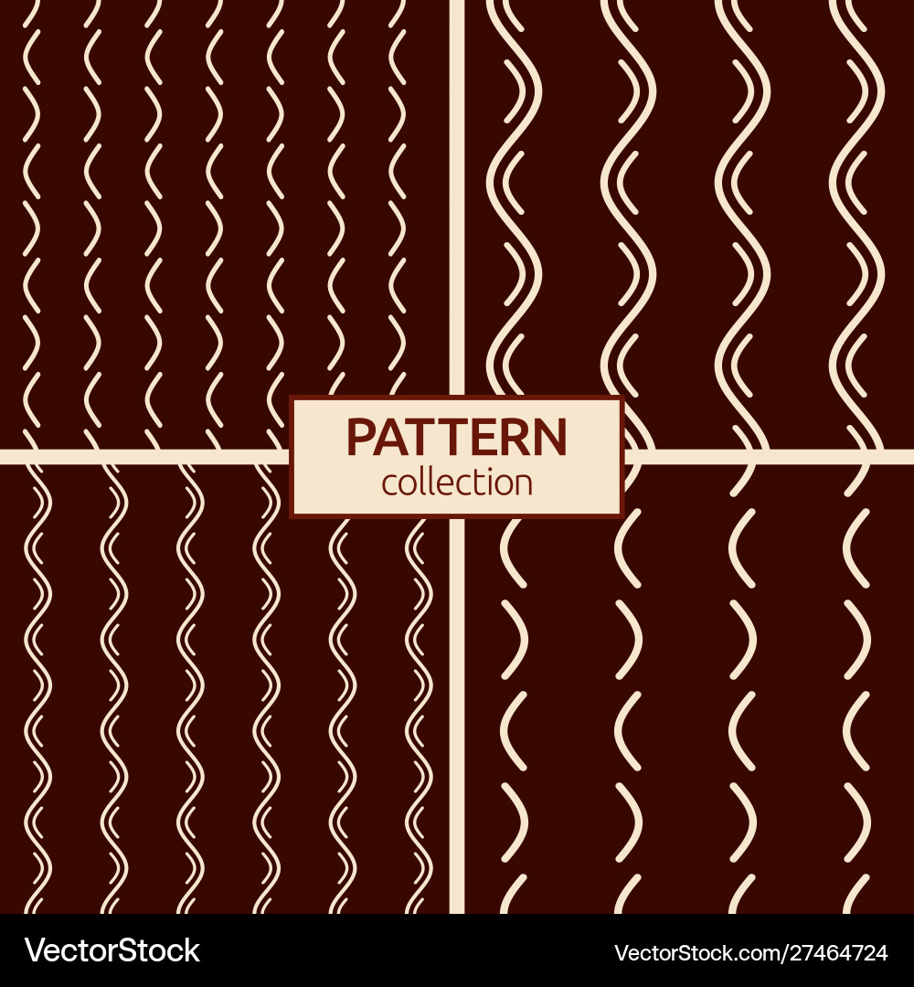 Set four abstract seamless geometric patterns vector image