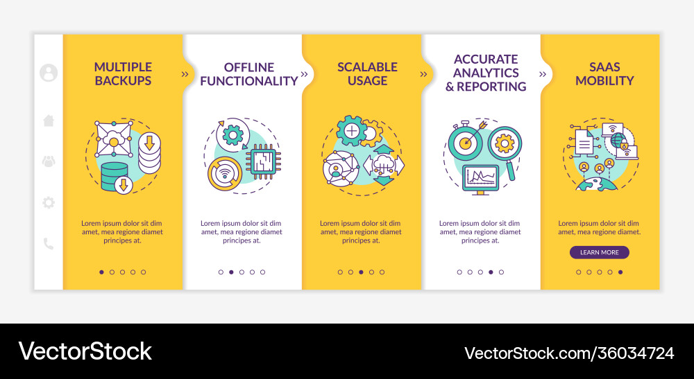 Software as service pluses onboarding template Software as service pluses onboarding template vector image