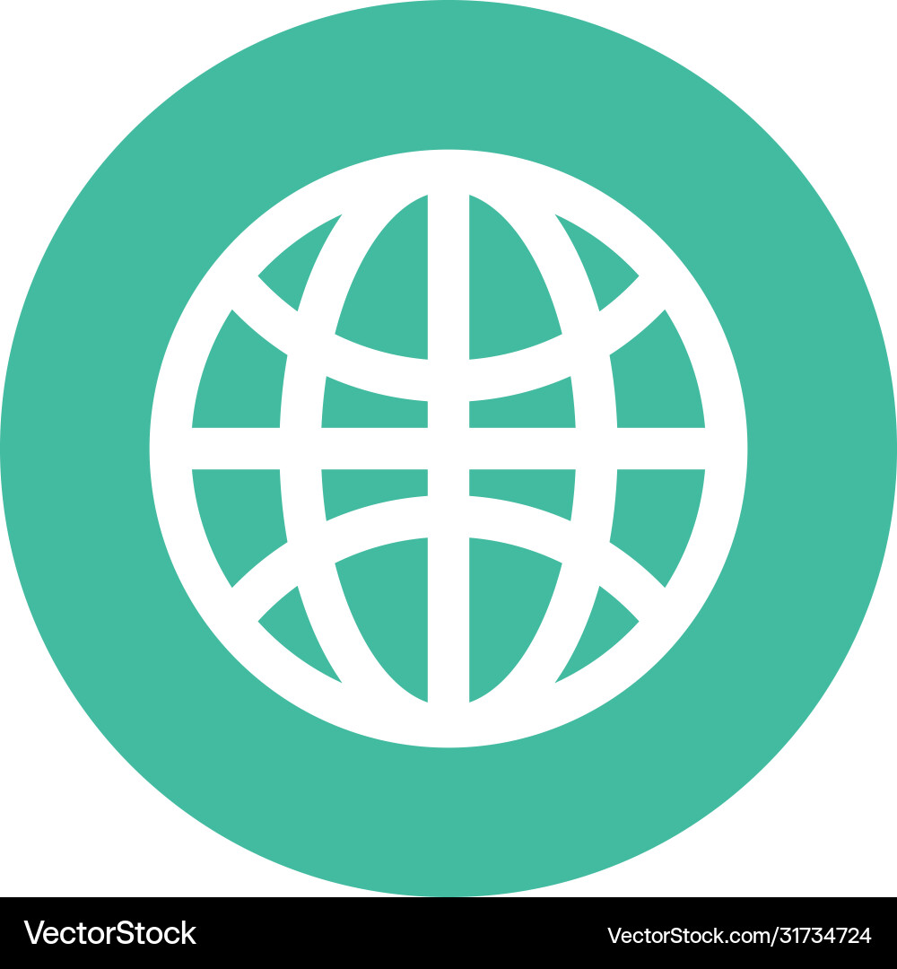 Sphere browser block style icon vector image