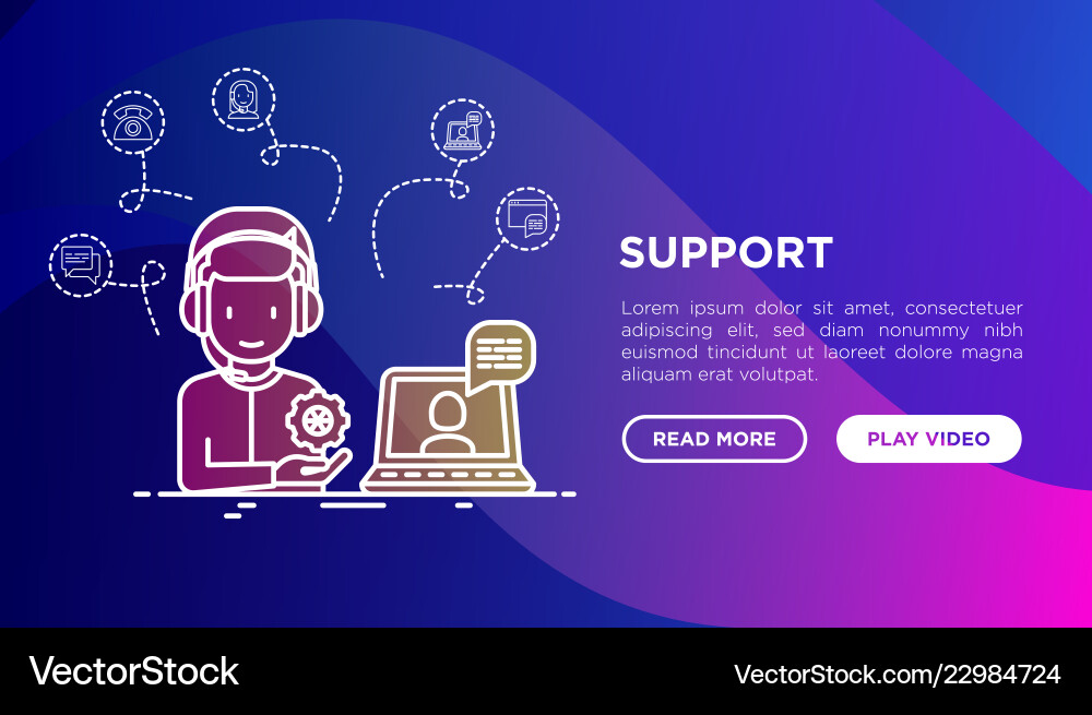 Support concept operator of call center Support concept operator of call center vector image