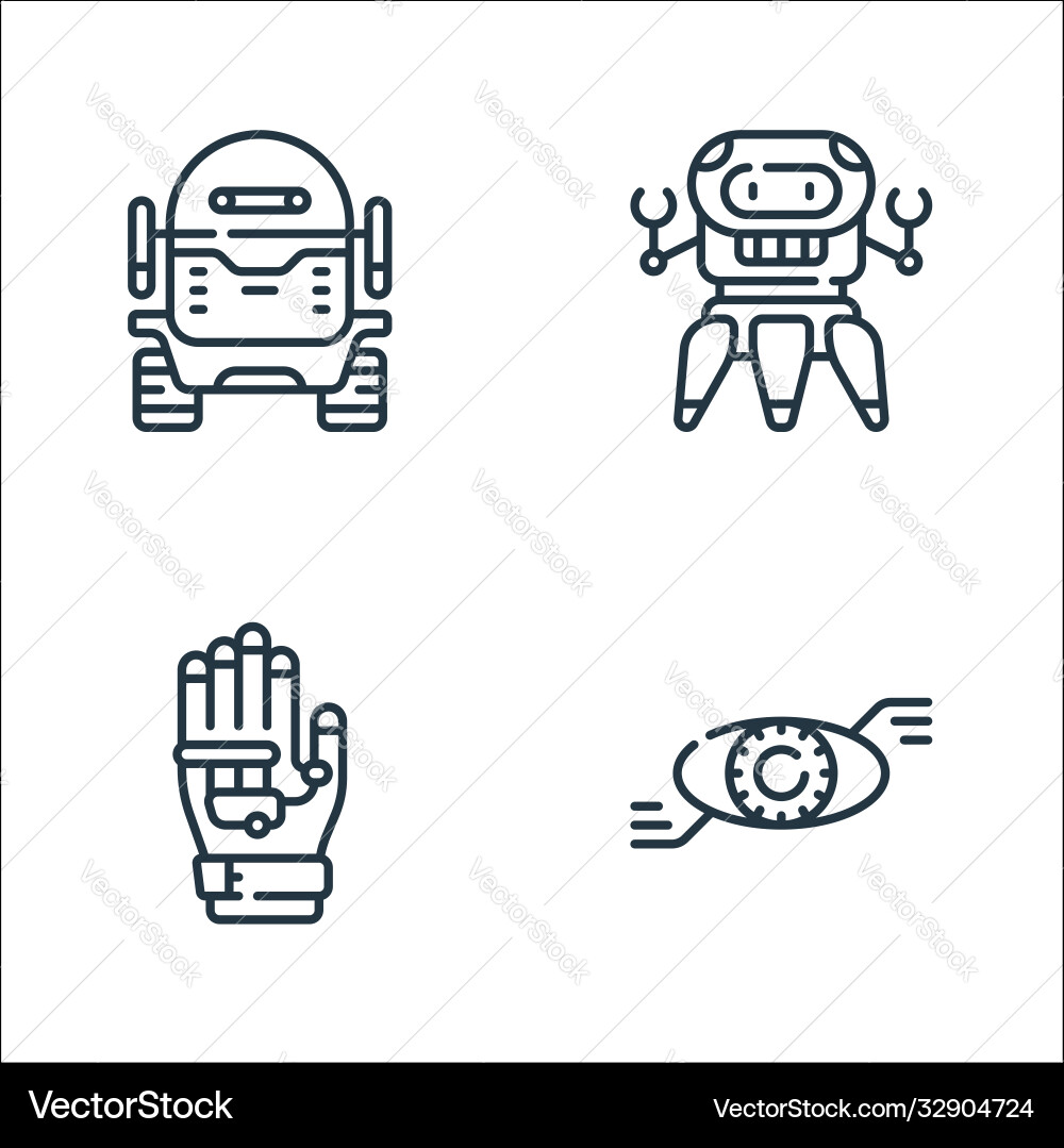 Technology future line icons linear set Technology future line icons linear set vector image