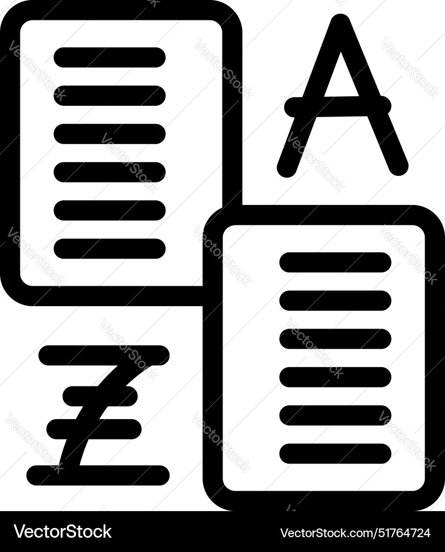 Translator converting text from one language Vector Image