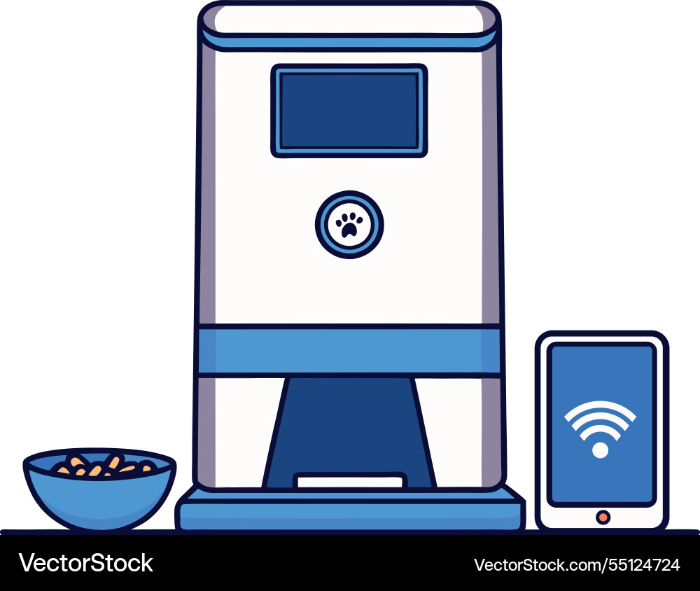 Wifi coffee machine Royalty Free Vector Image - VectorStock