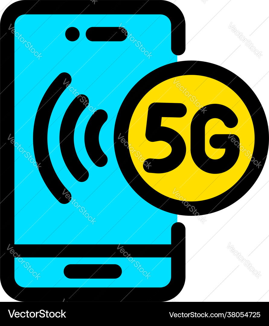 5g color icon in simple style 5g color icon in simple style vector image