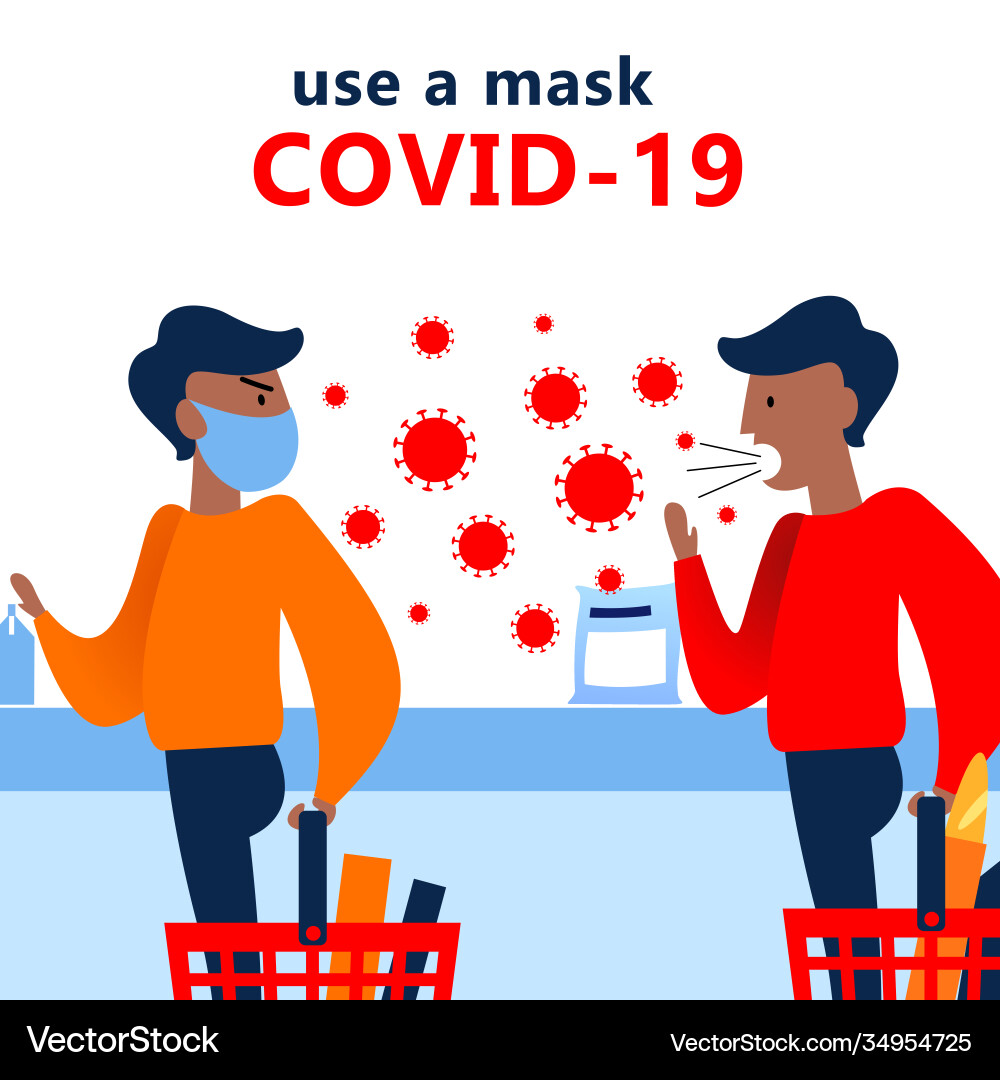 A square image with an ill man in store A square image with an ill man in store vector image