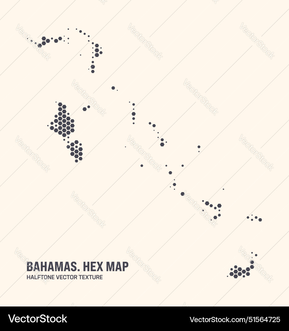 Bahamas map hexagonal half tone pattern isolated Bahamas map hexagonal half tone pattern isolated vector image