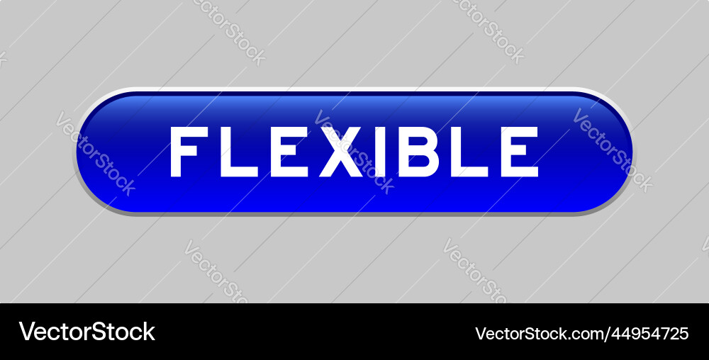 Blue color capsule shape button with word Vector Image