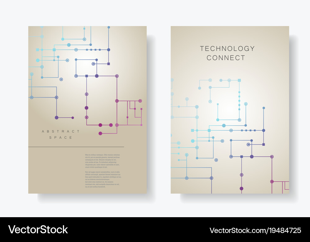 Circuit line background connected dots and lines vector image