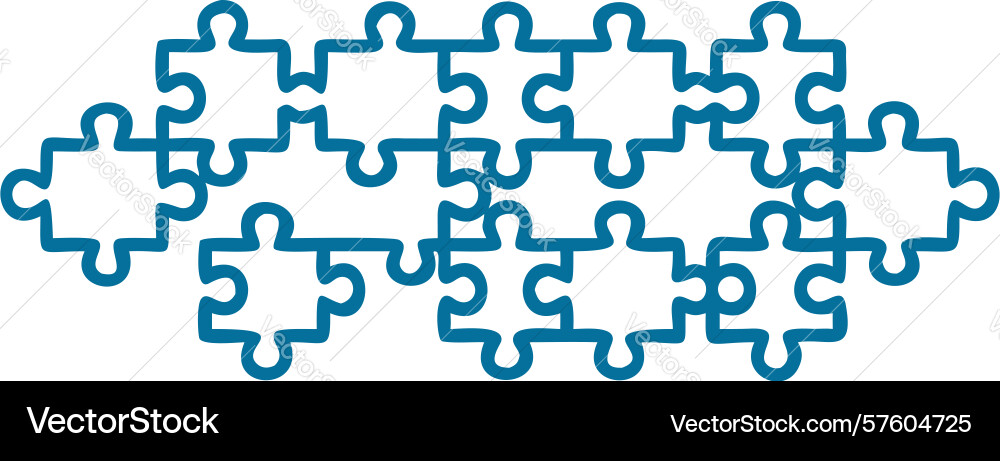 Complex blue interlocking puzzle pattern design vector image