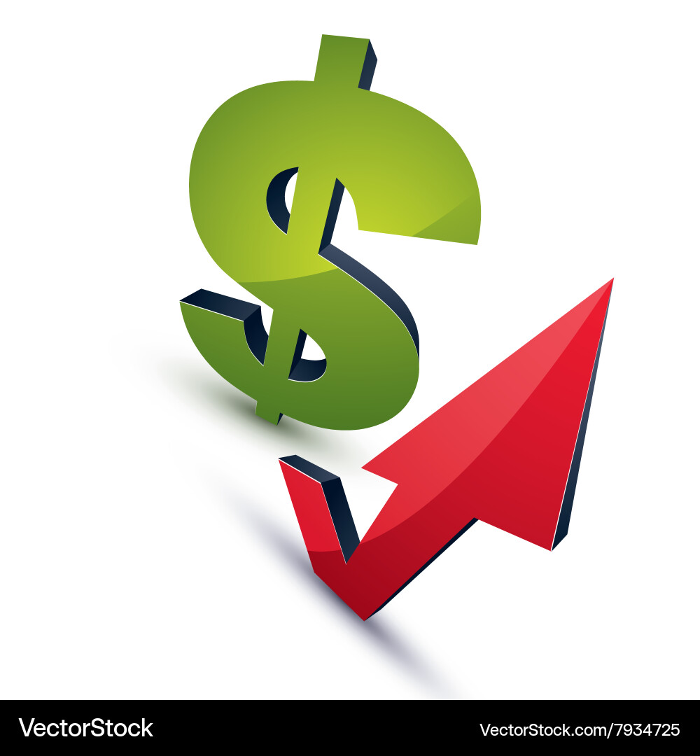 Dollar symbol with an arrow in the shape Vector Image