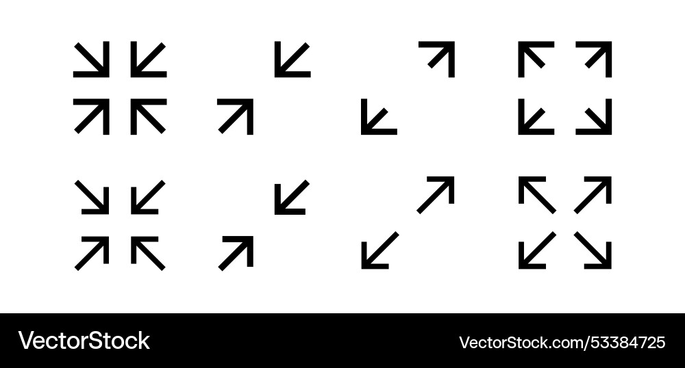 Fullscreen icon with arrows expand Fullscreen icon with arrows expand Vector Image