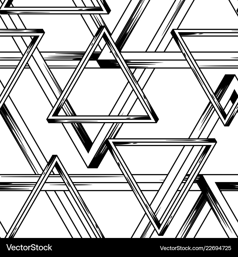 Impossible infinite triangles seamless pattern Impossible infinite triangles seamless pattern vector image