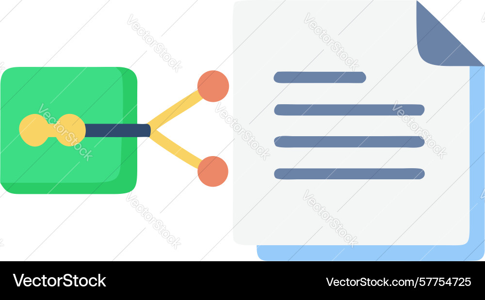 Interconnected document icon complex data vector image