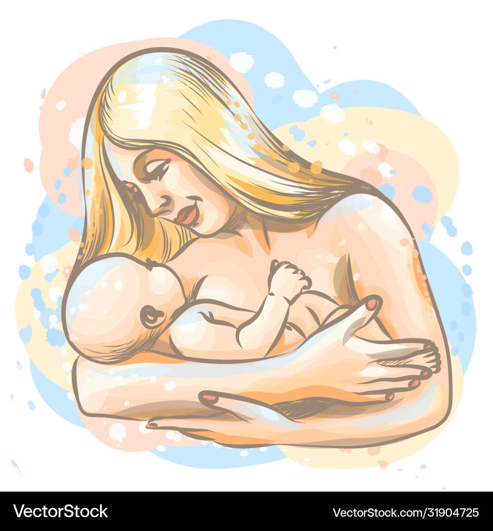 Mother and child vector image