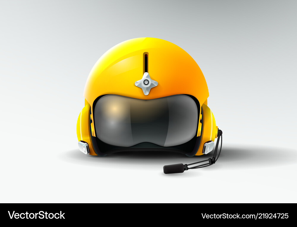 Pilot jet helmet aviator Pilot jet helmet aviator vector image
