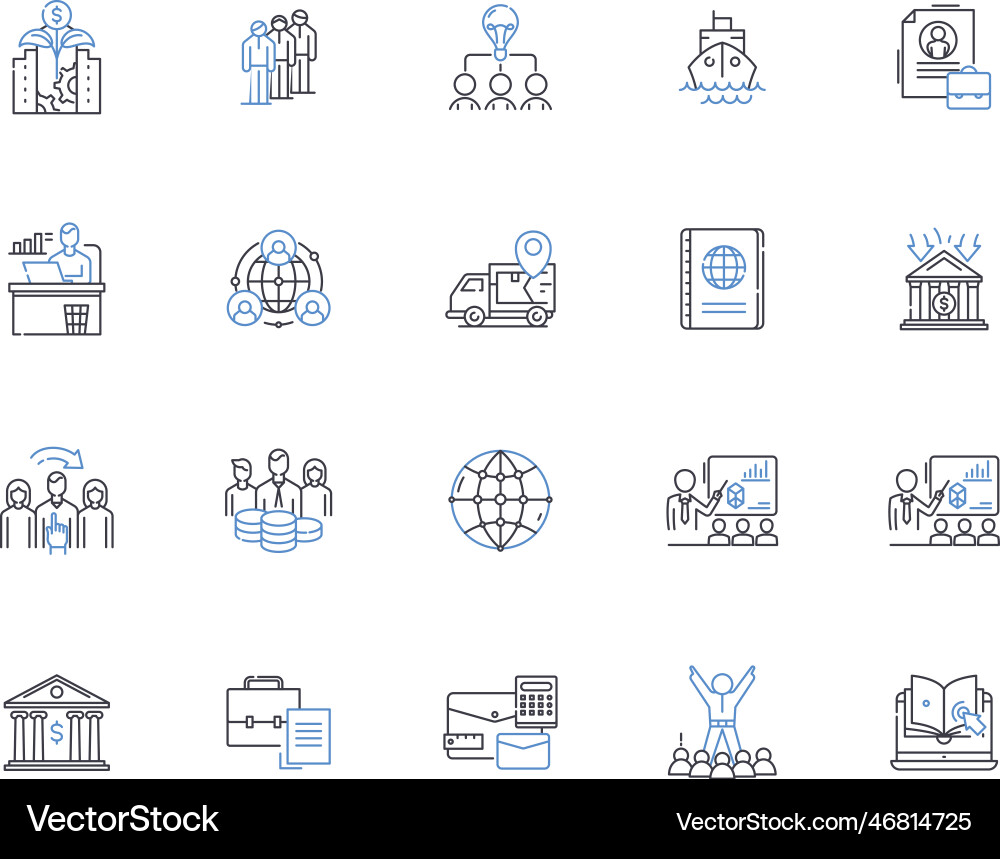 Process optimization line icons collection Process optimization line icons collection vector image