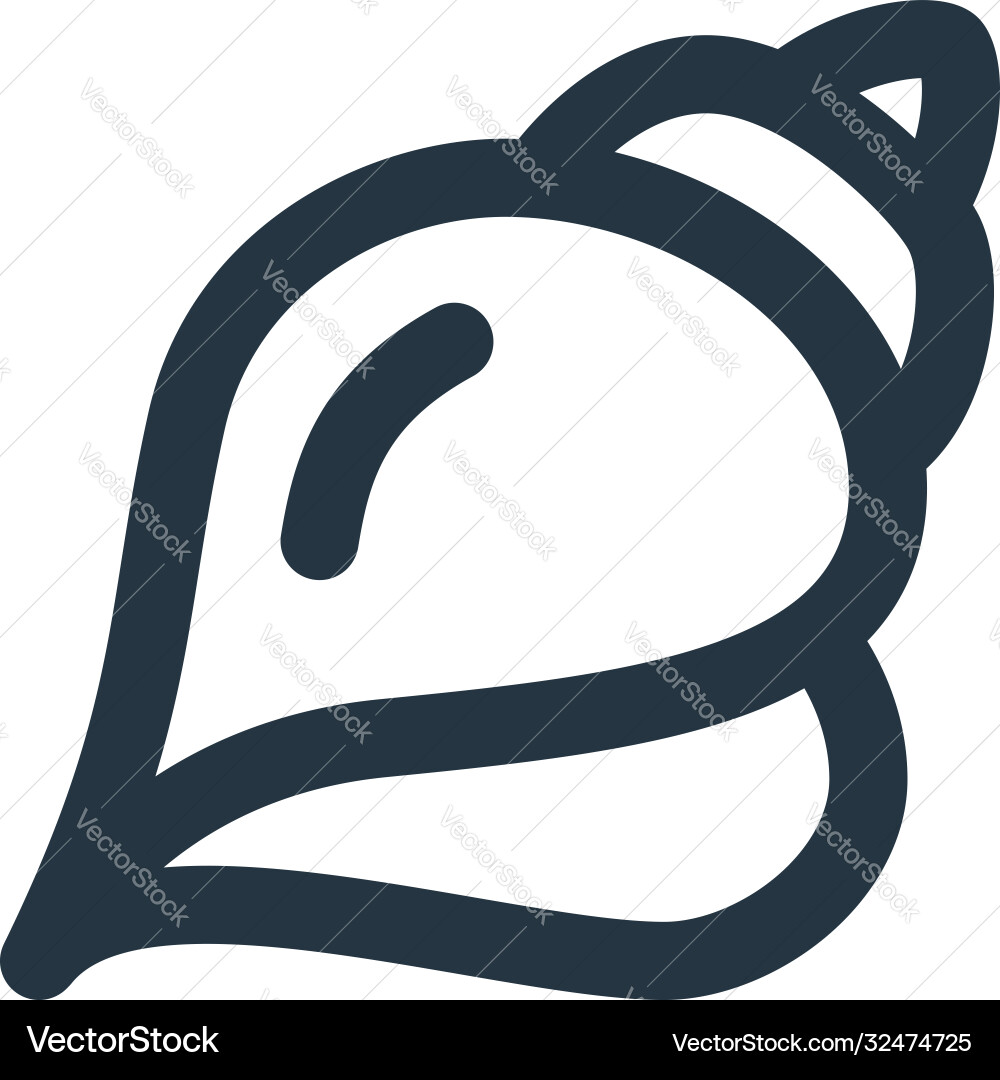 Shell icon editable stroke linear Shell icon editable stroke linear vector image