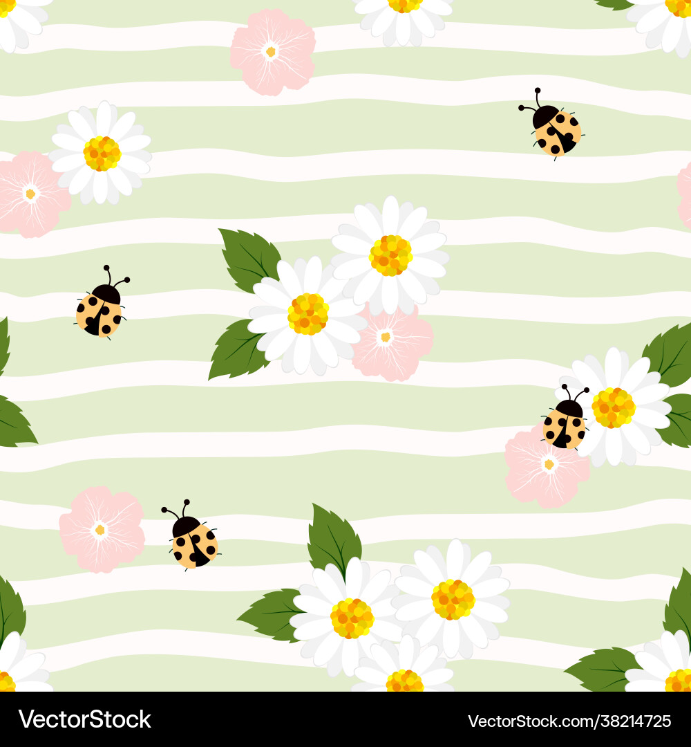Summer seamless pattern with chamomiles Summer seamless pattern with chamomiles vector image