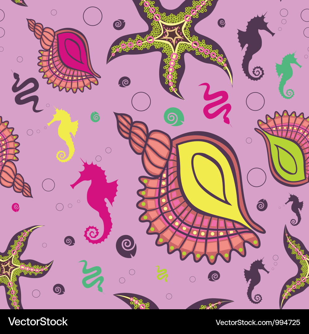 Underwater Seashell Pattern vector image