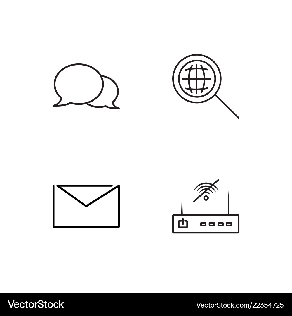 Web simple outlined icons set Web simple outlined icons set vector image