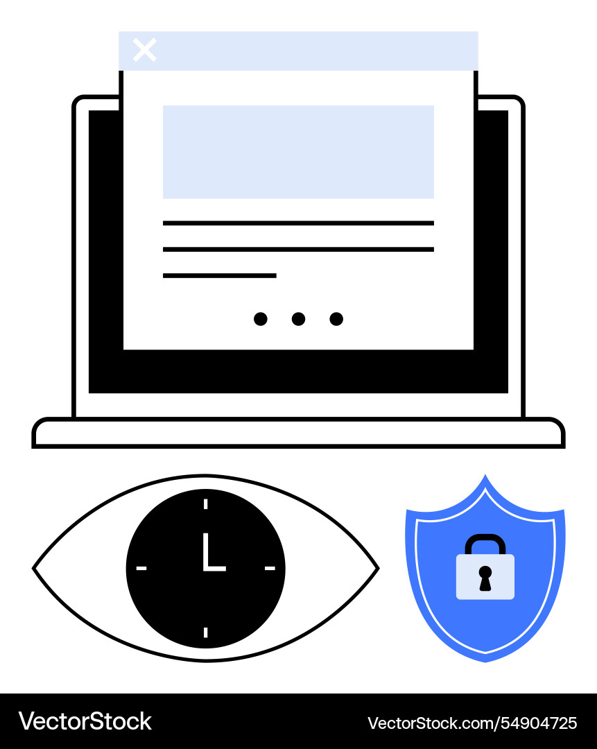Website security concepts with time management Website security concepts with time management vector image