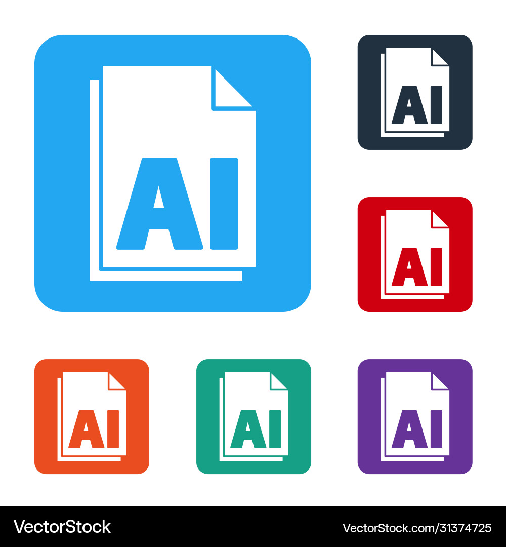 White ai file document download button icon White ai file document download button icon vector image