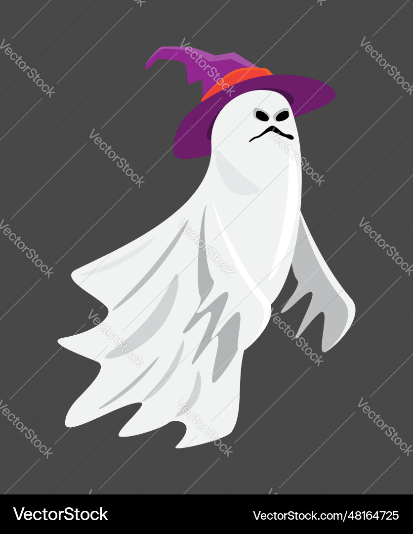 White cloth ghost halloween cartoon characters vector image