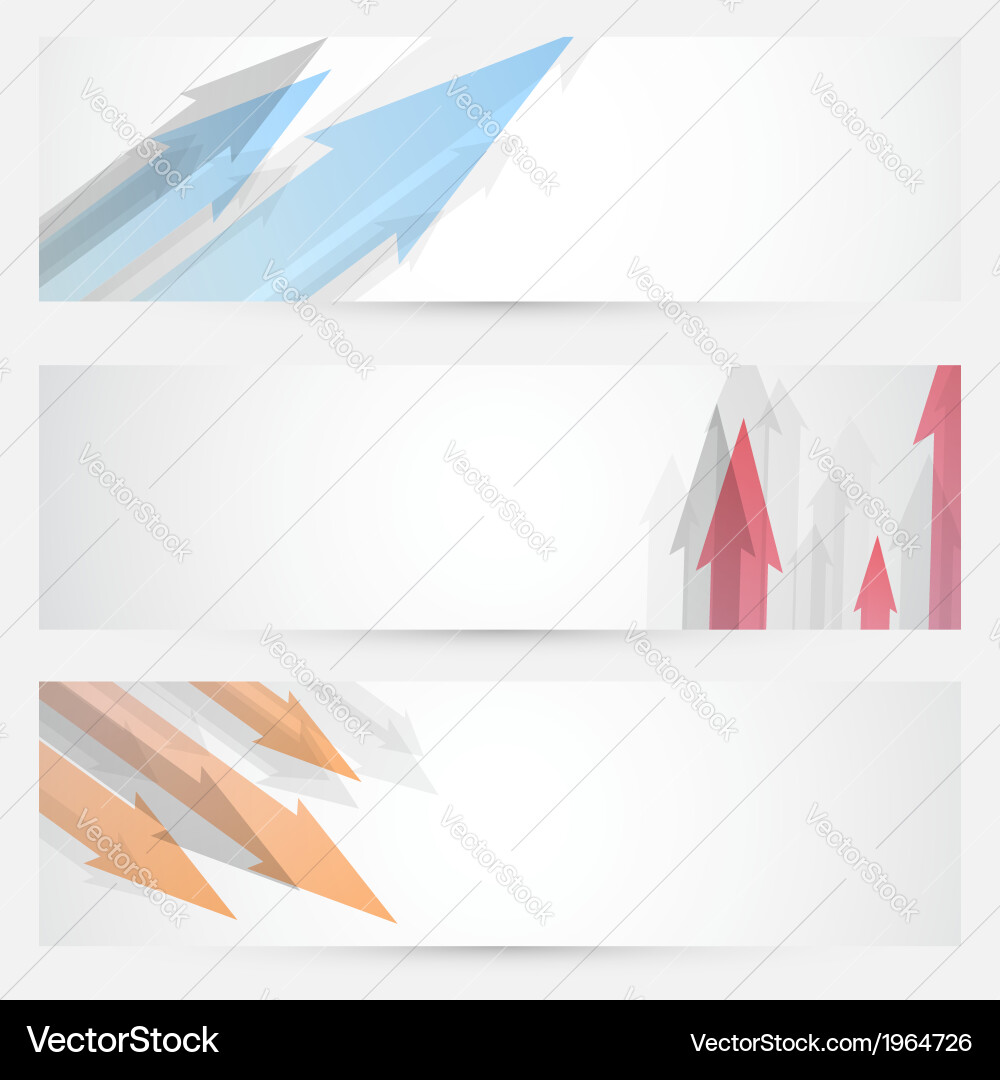 Arrow web banners set - headers collection vector image