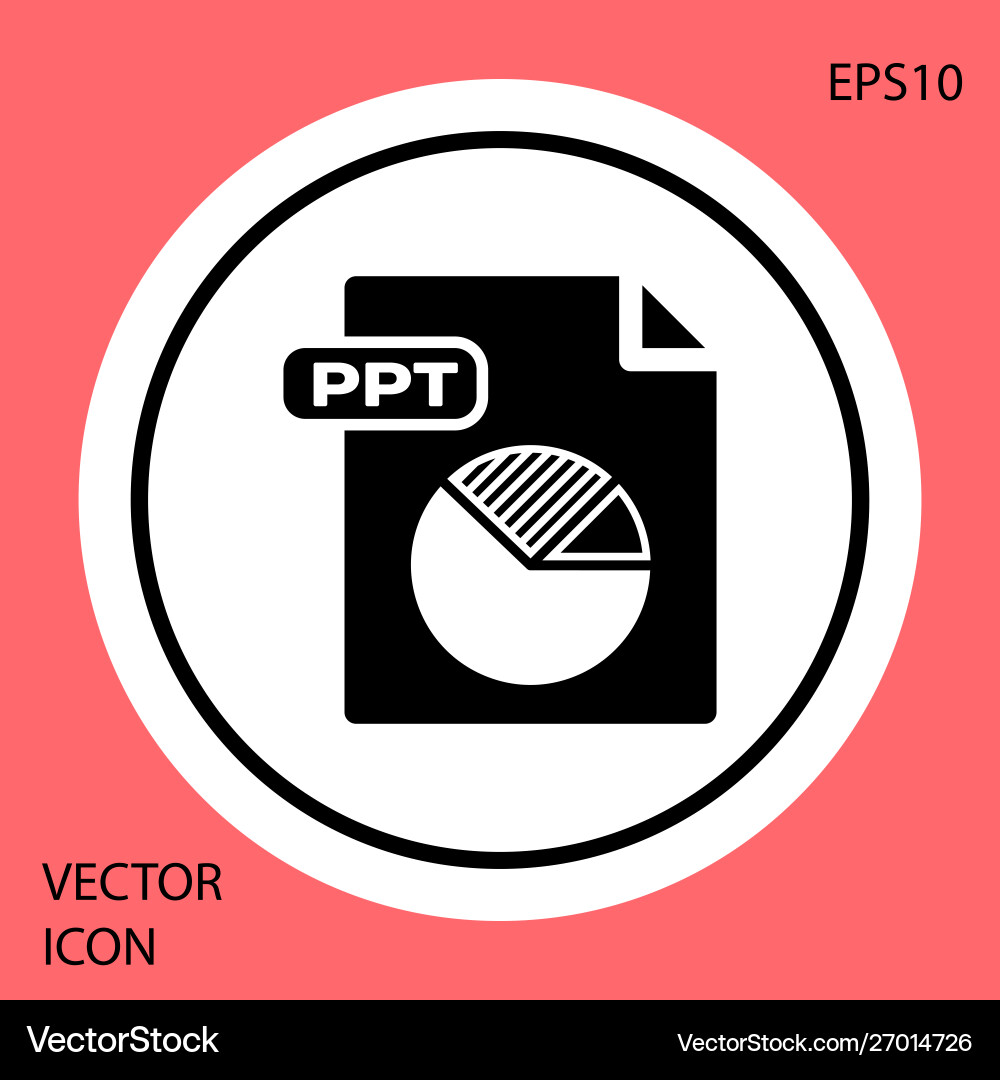 Black ppt file document download button icon Black ppt file document download button icon vector image
