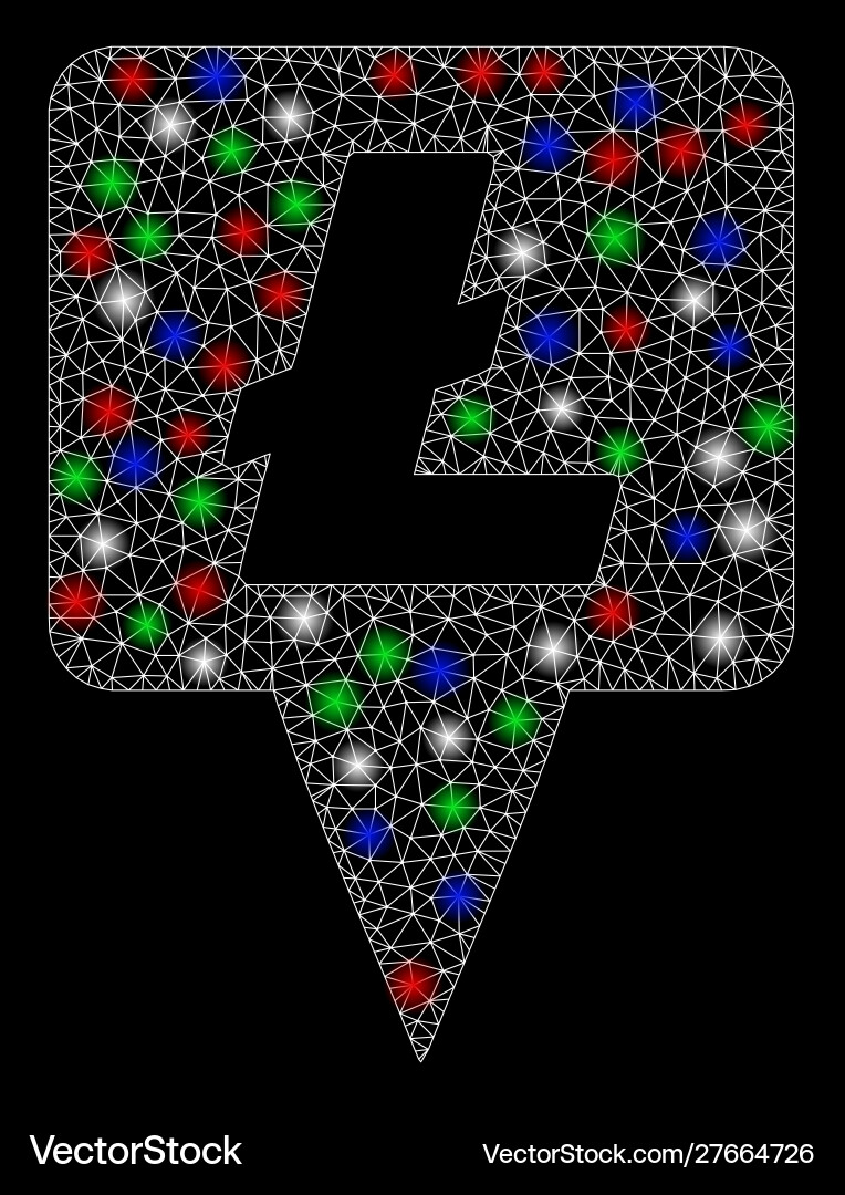 Bright mesh network litecoin map pointer Bright mesh network litecoin map pointer vector image